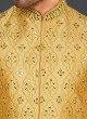 Silk Mirror Work Nehru Jacket Suit